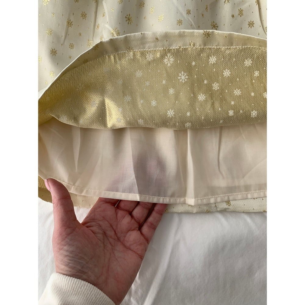 Disney Girls Ivory Gold Glitter Satin Minnie Mouse Princess Dress NWOT / Size 4 - Picture 15 of 16